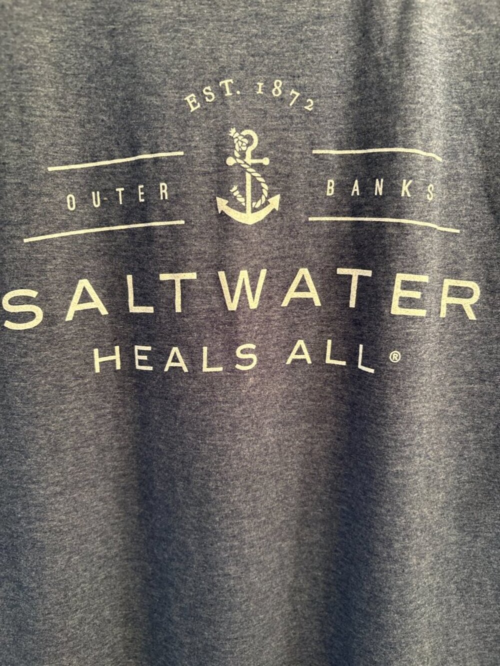 Teemax Saltwater Heals All Outer Banks Graphic Tee Blue Size L